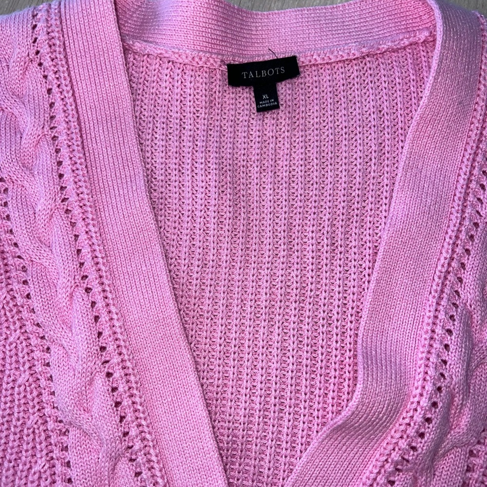 EUC Talbots XL Pink Cardigan - Picture 4 of 9